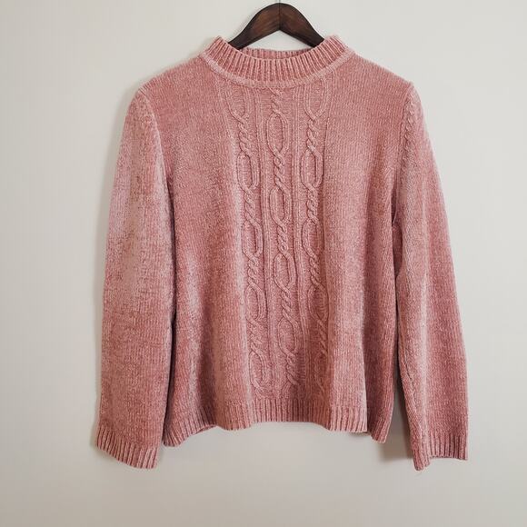 Alfred Dunner Chenille Mockneck Sweater Pink XL - Picture 4 of 8